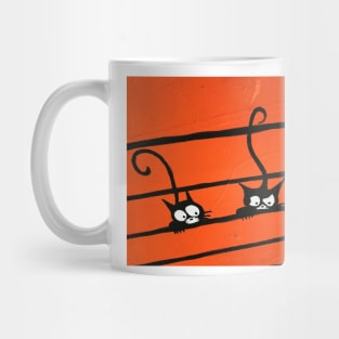 THREE BLACK CATS - between the ORANGE LINES Mug